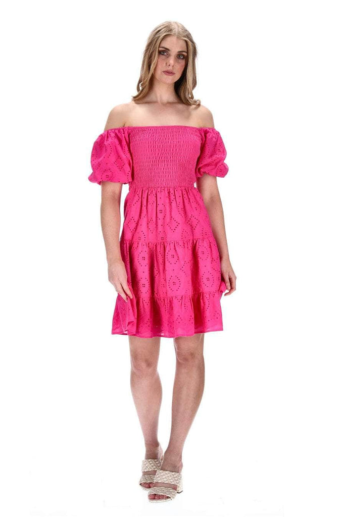 Buy Raya Pink Off Shoulder Dress By Augustine Online Augustine