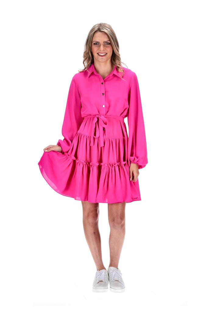 Buy Nala Mini Shirt Dress Pink by Pretty Basic online - Augustine