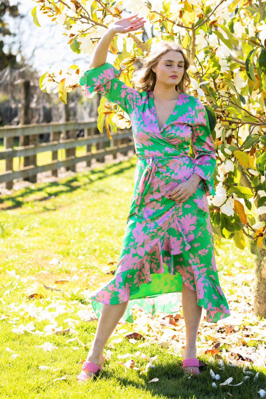 Floral gold dress