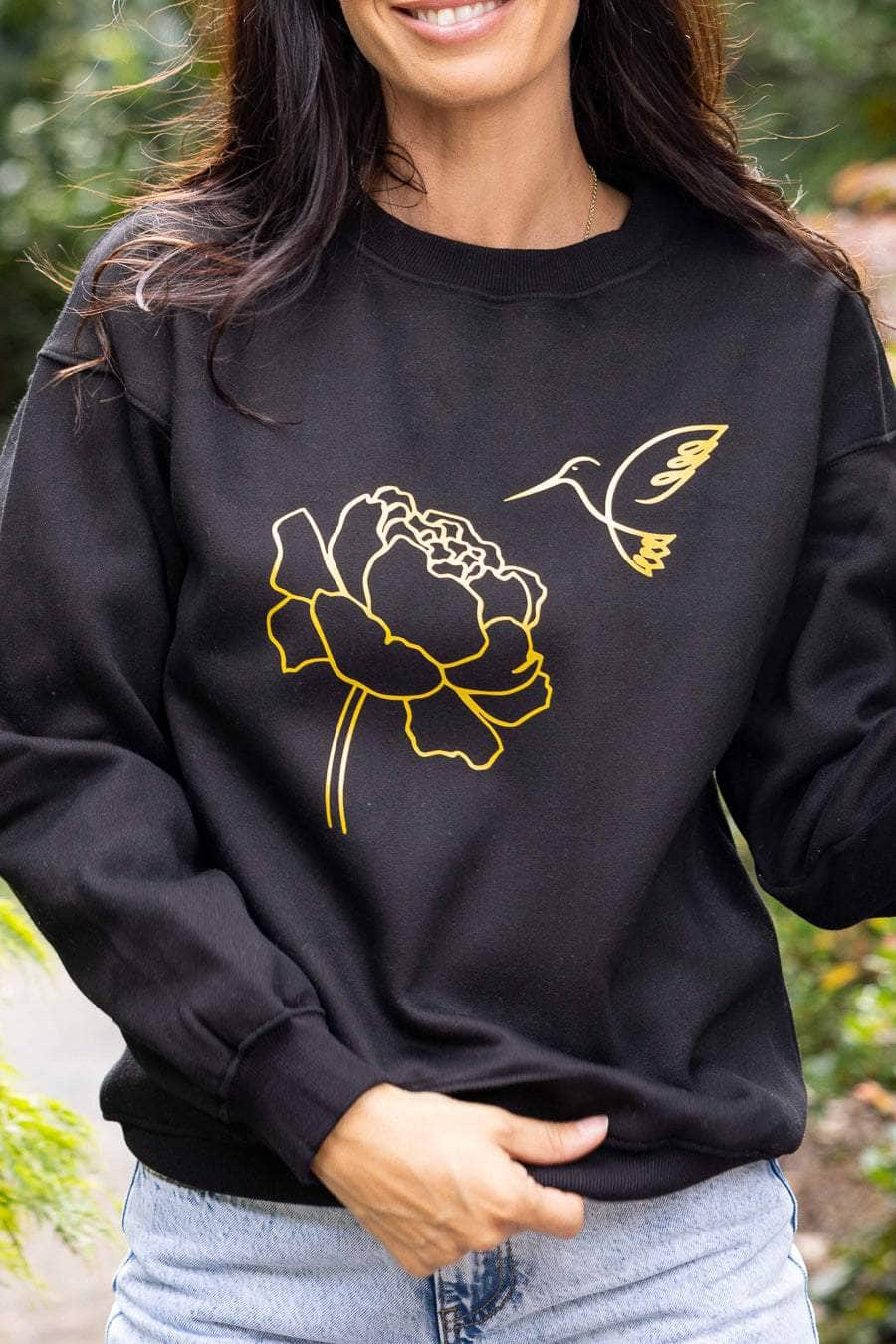 Sidney Sweater Black Gold Hummingbird