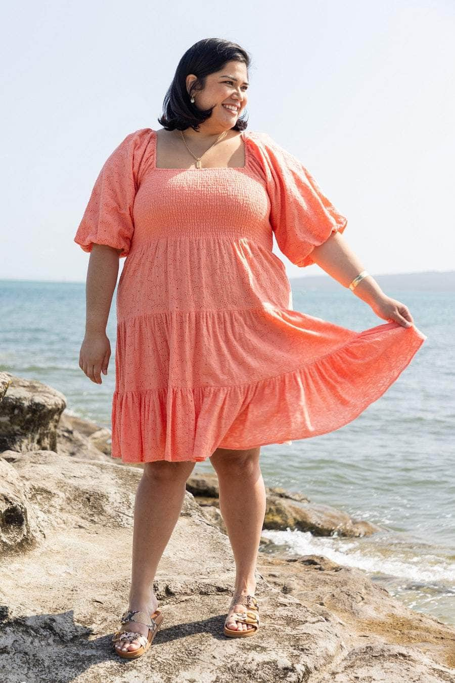 plus size orange dress	