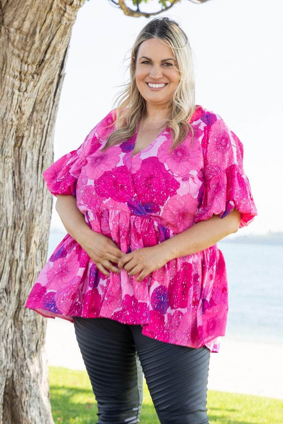 Buy Monroe Blouse Pink Floral by Stella Royal online Augustine