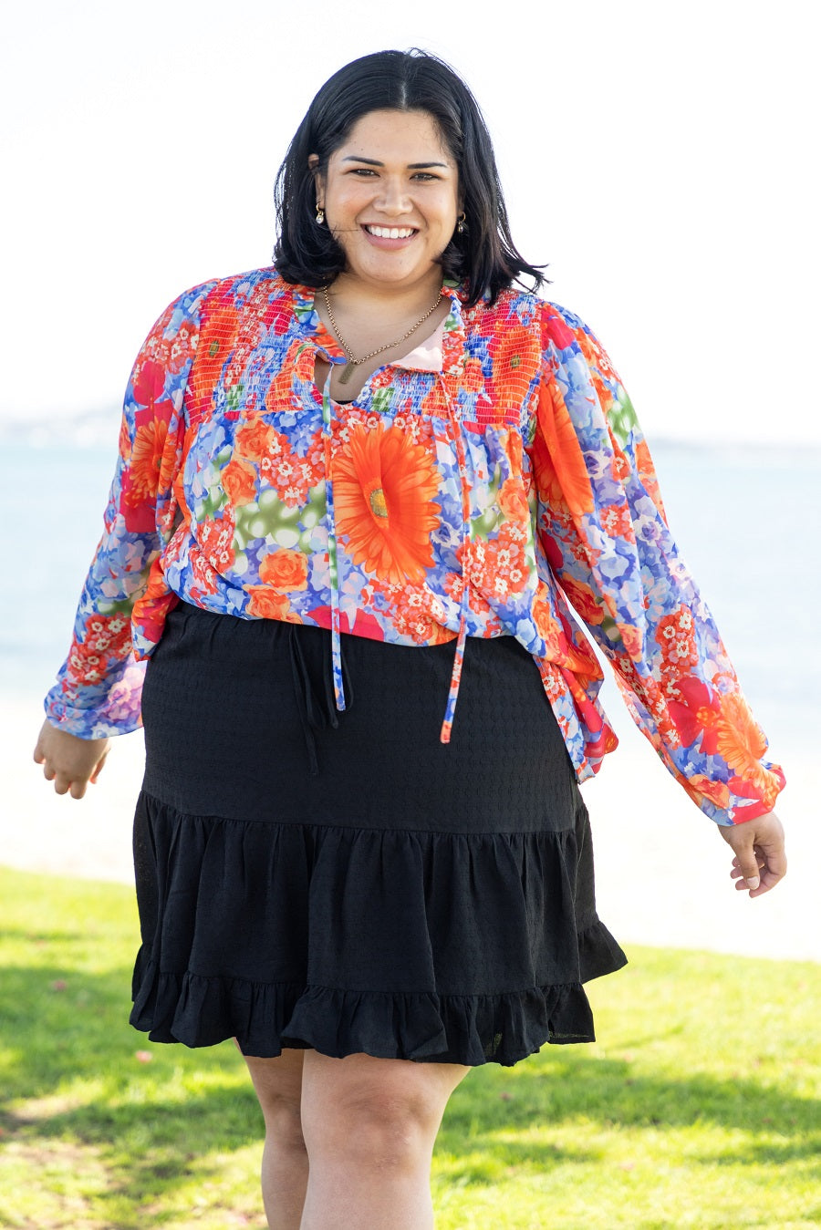 plus size floral blouse NZ