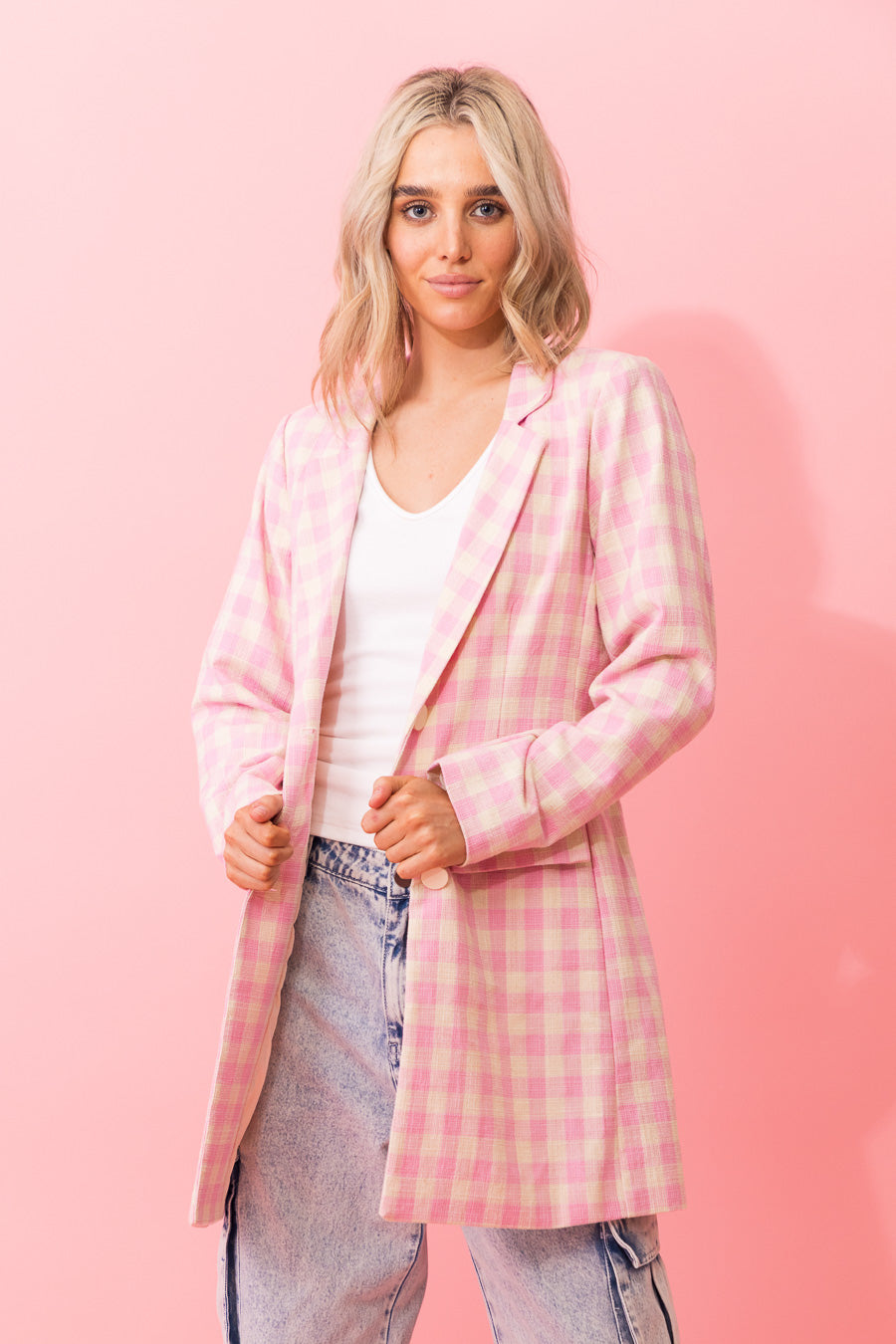 Womens Check Blazer