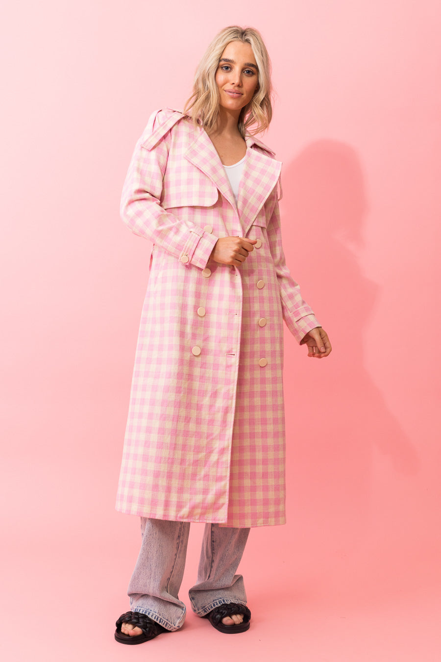 Trench Coat Pink Check