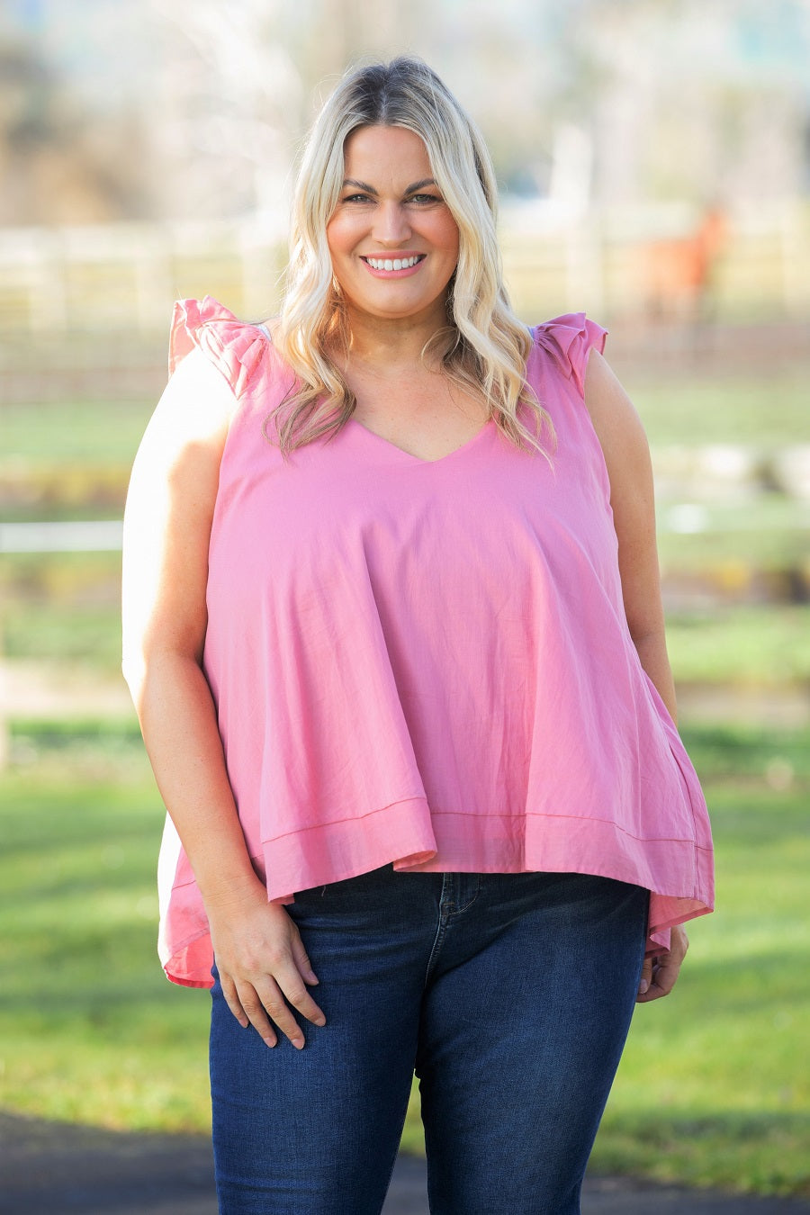 Plus Size Top Pink