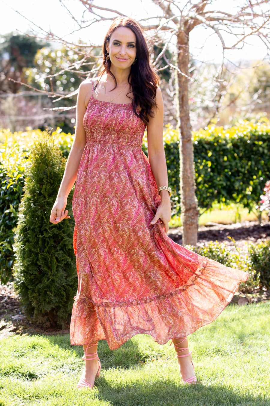 paisley maxi dress