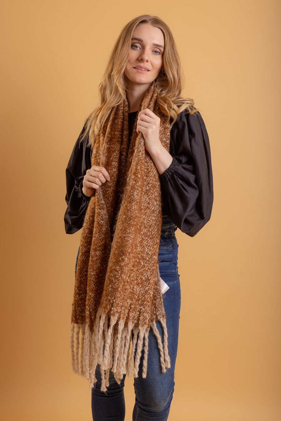 Tassel Scarf Beige Marle