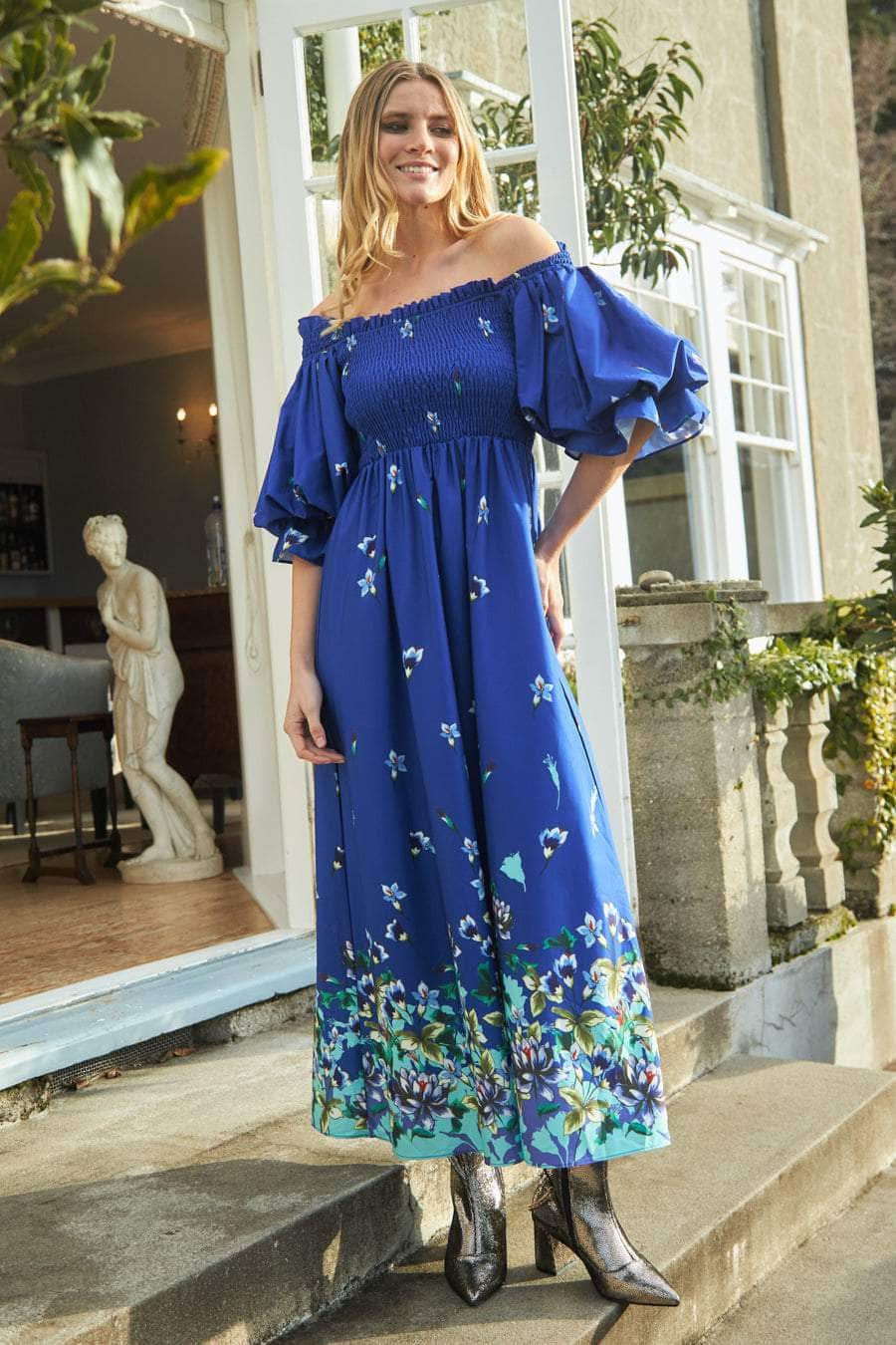 Buy Nalah Floral Off Shoulder Maxi by Augustine online Augustine