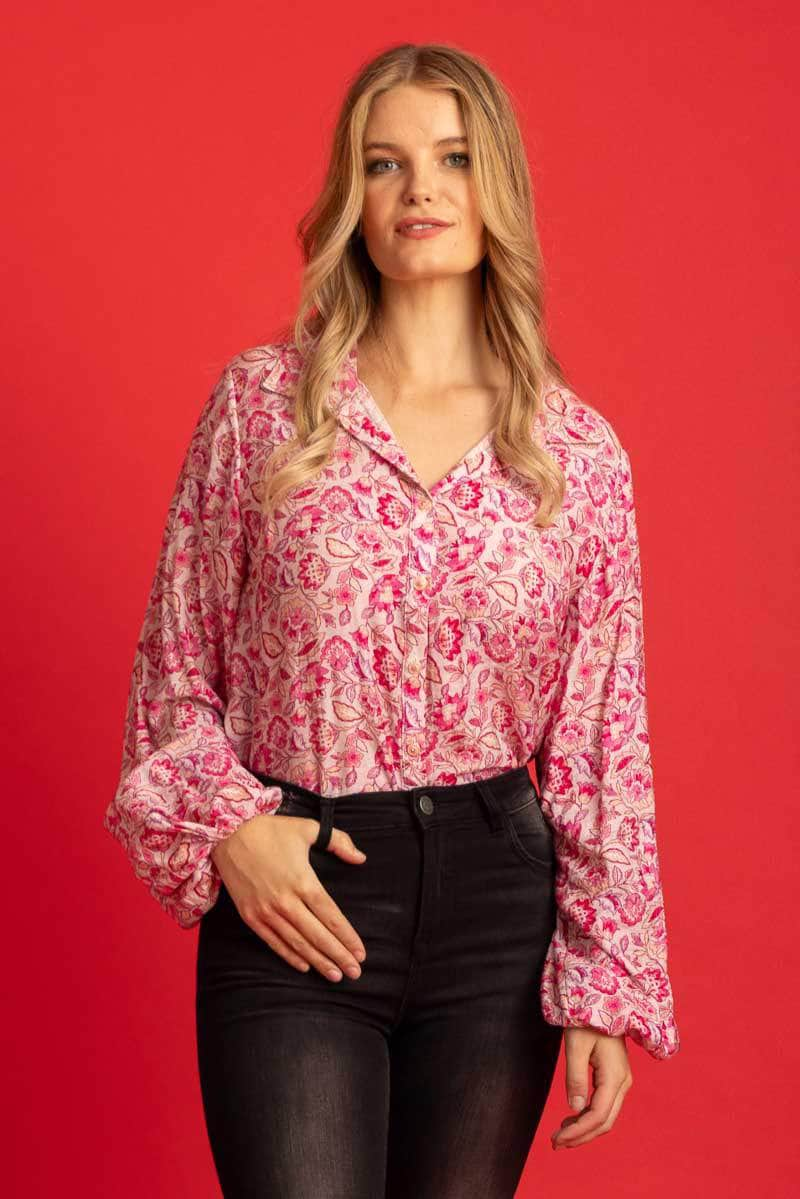 Olivia Shirt Pink Floral