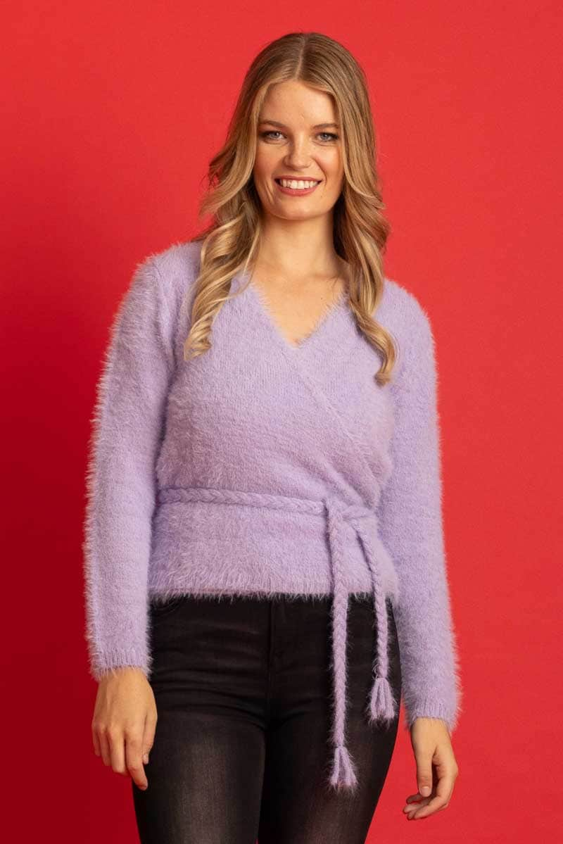 Lilac v neck wrap style cardi cardigan top