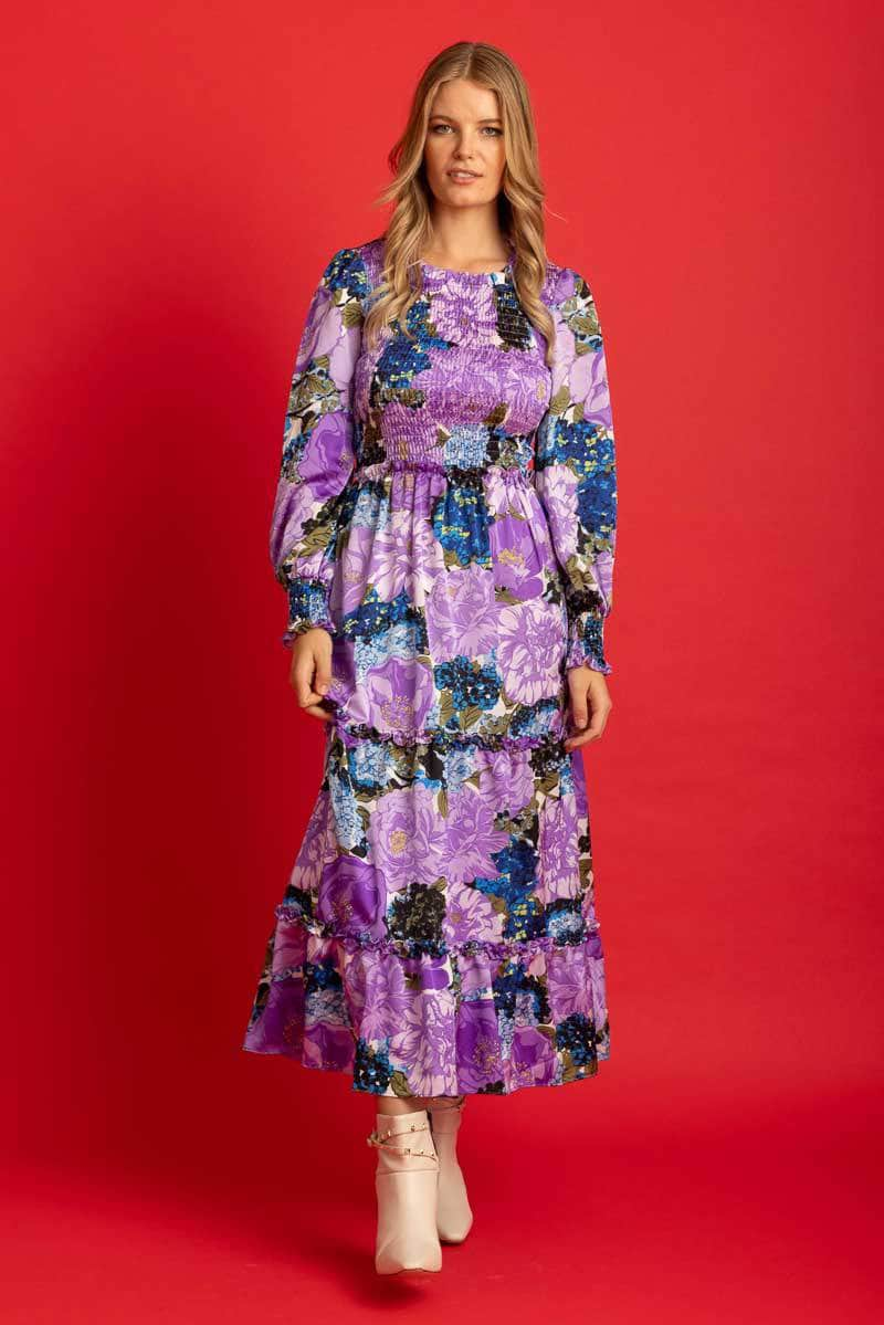 Isabel Dress Purple Floral