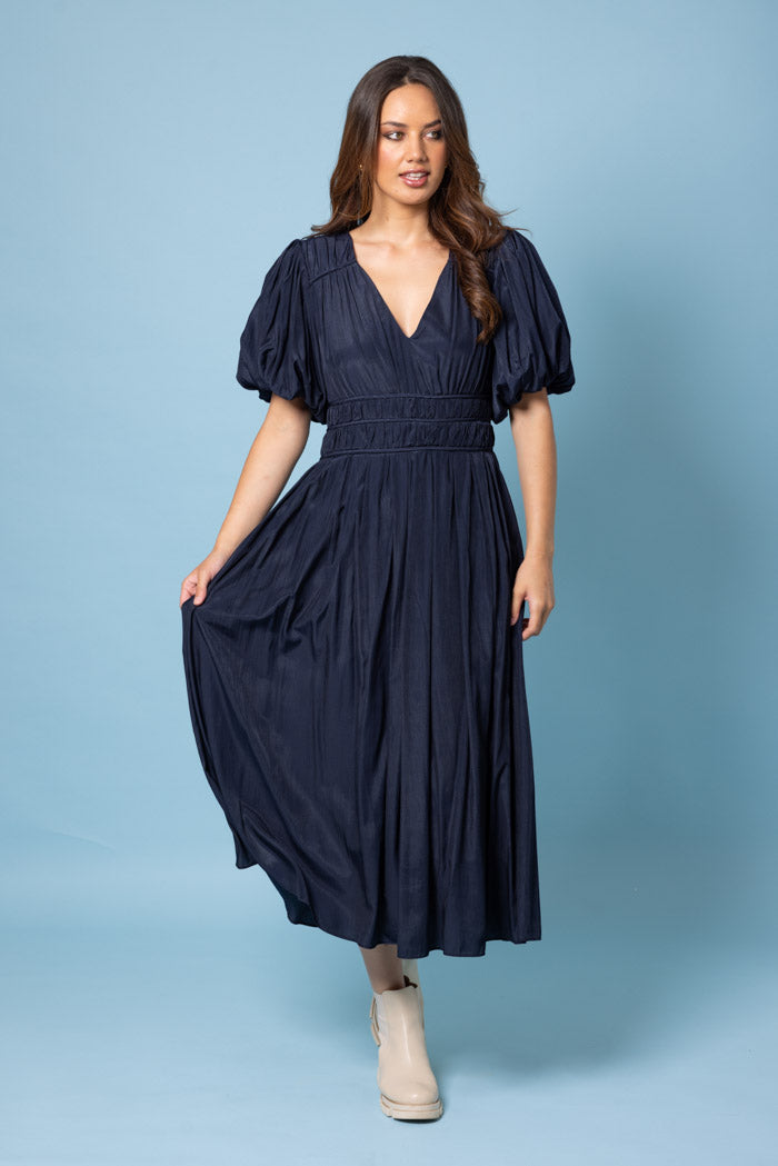 navy Vneck maxi dress