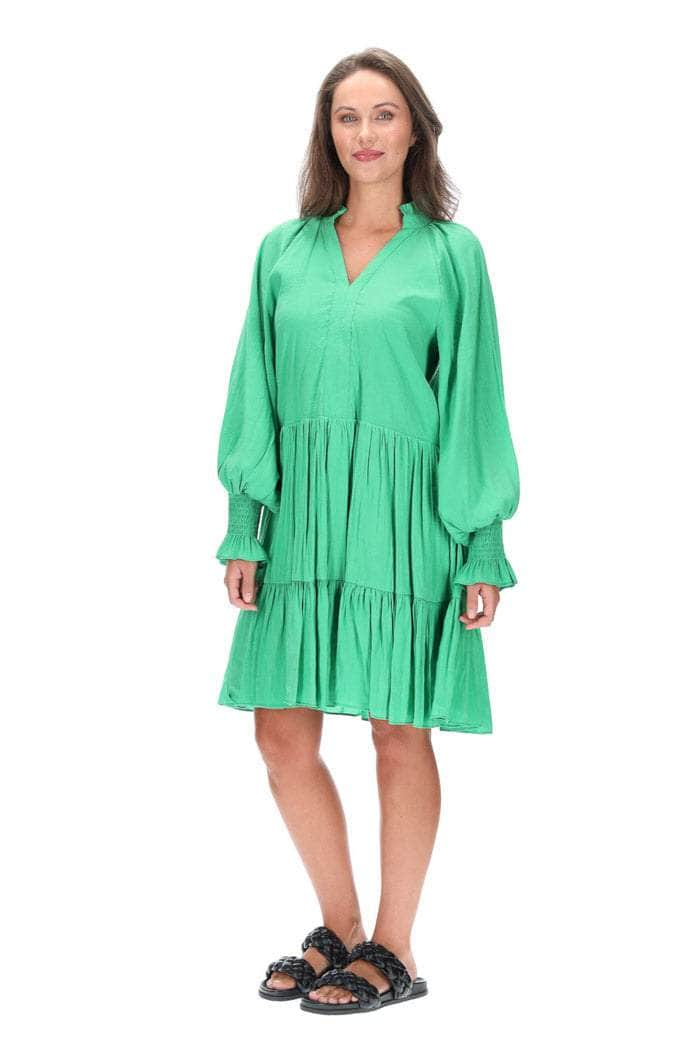 Alexia Floaty Dress Cotton Green