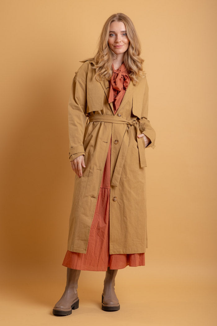 brown trench coat