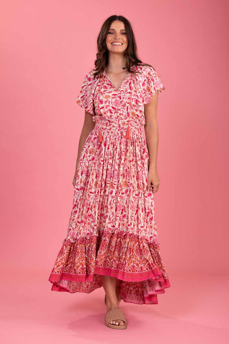 pink floral maxi dress plus size