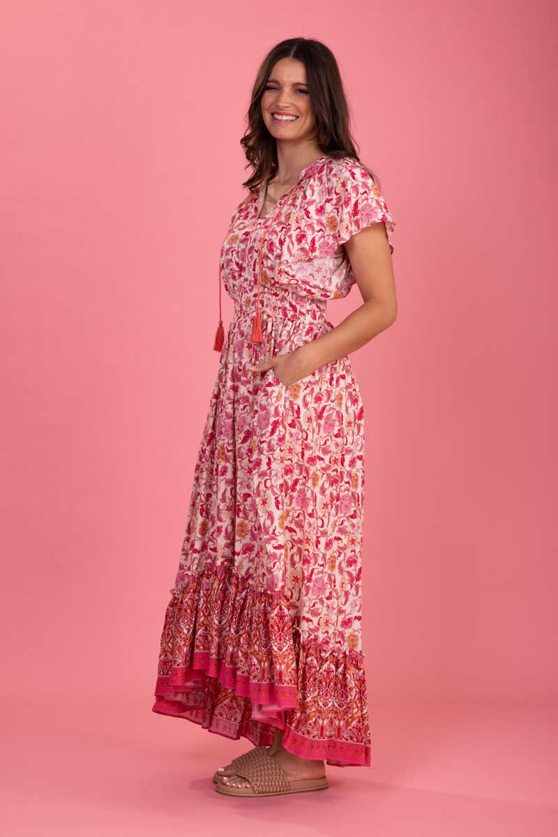 Alvin Maxi Dress Pink Boho