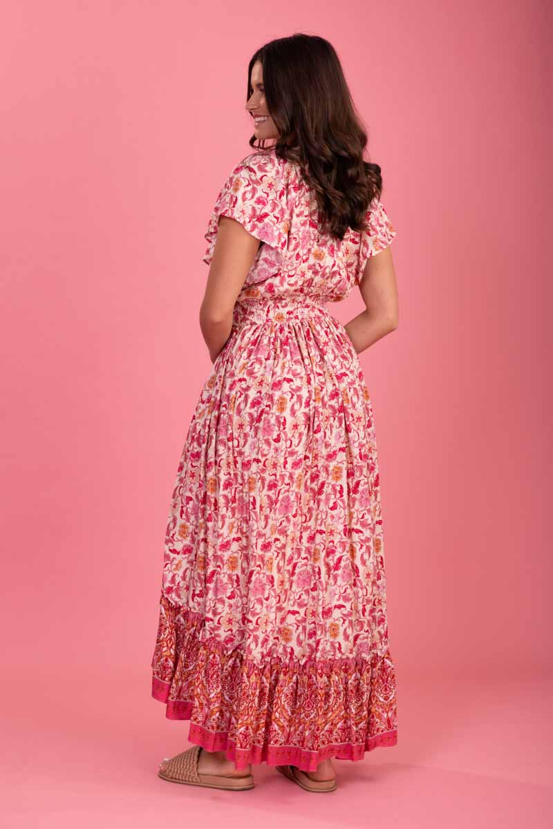 Alvin Maxi Dress Pink Boho