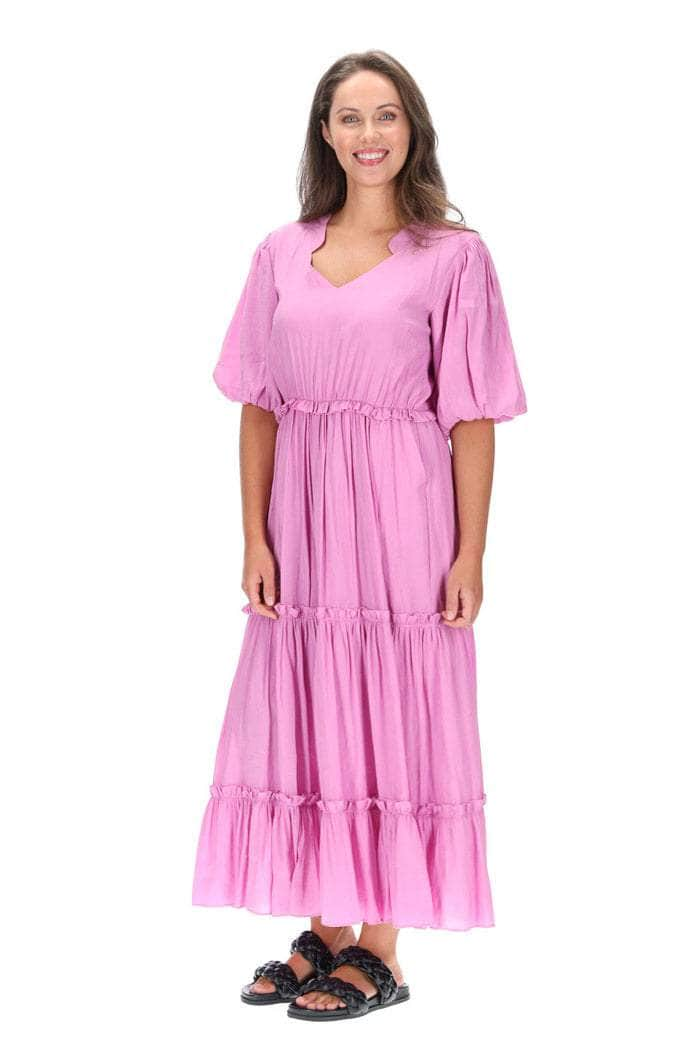 Amelia Cotton Maxi Dress Light Magenta