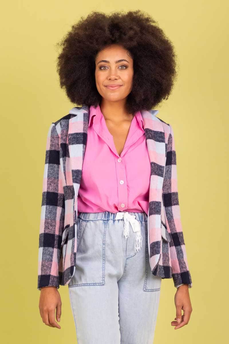 Buy April Blazer Navy Check by Charlo online Augustine