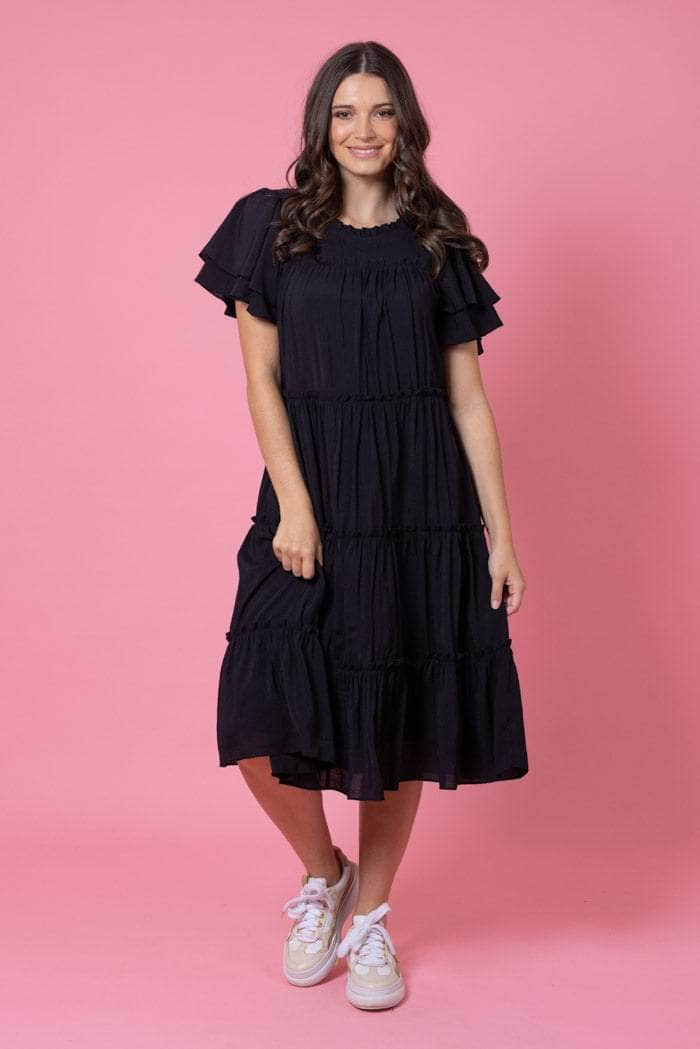 back tiered midi dress plus size