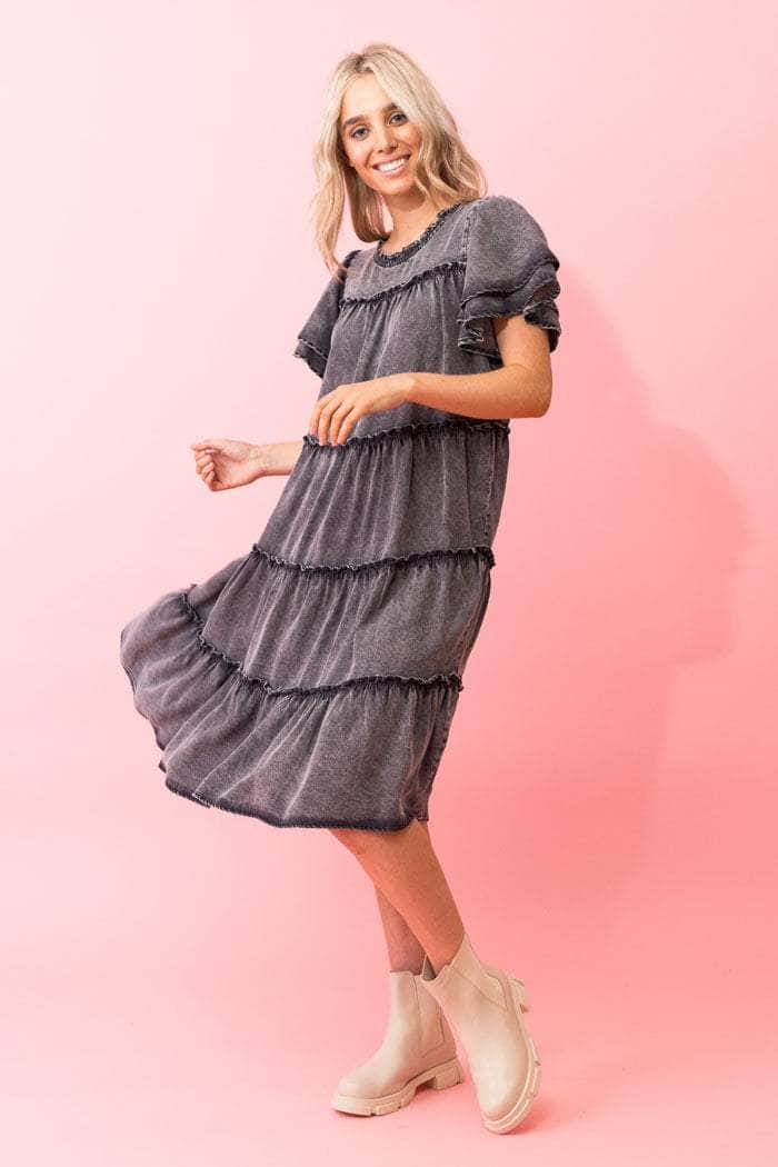 Arianna Dress Black Wash Lyocell