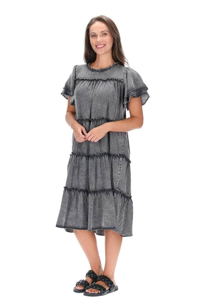 Arianna Dress Black Wash Lyocell