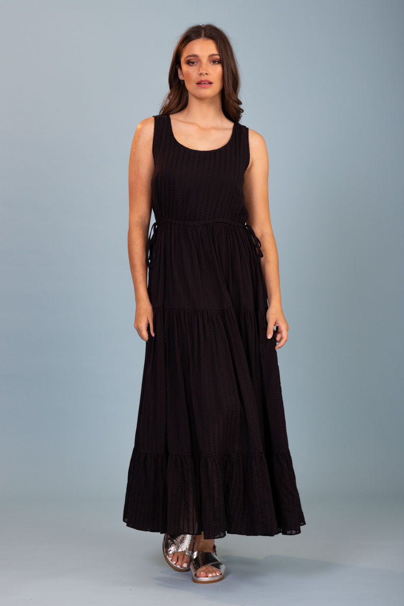 black striped maxi dress