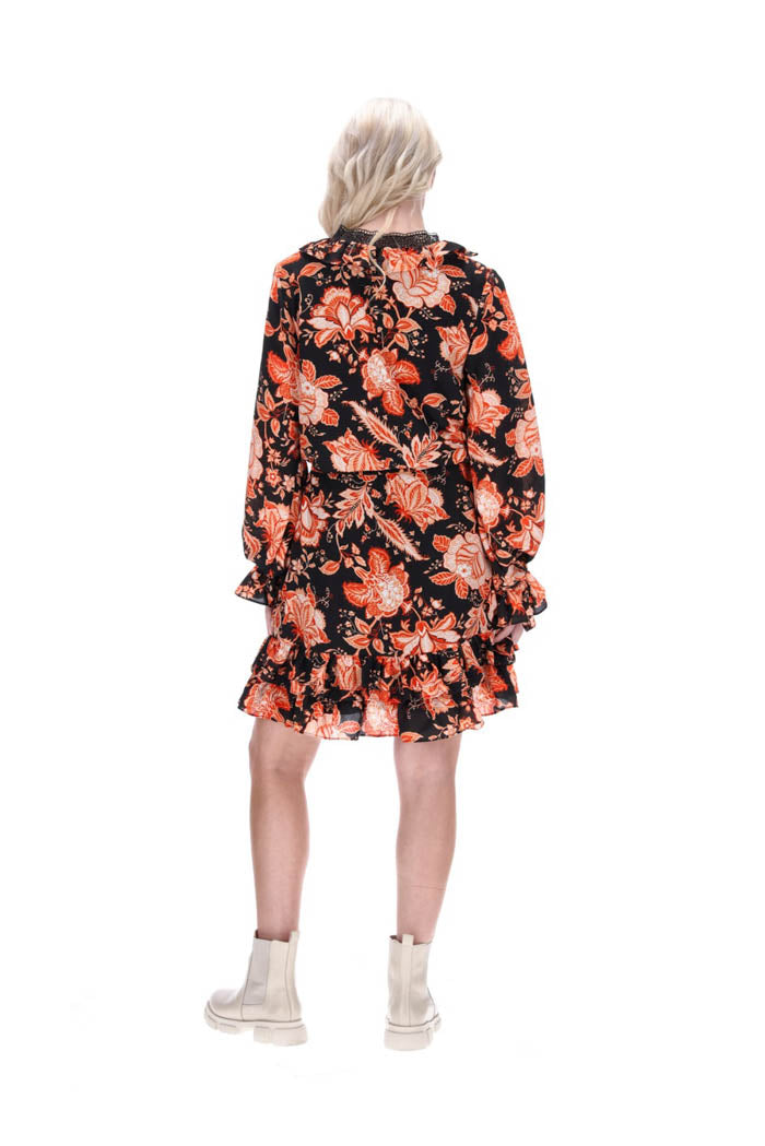 Arya Dress Orange Floral