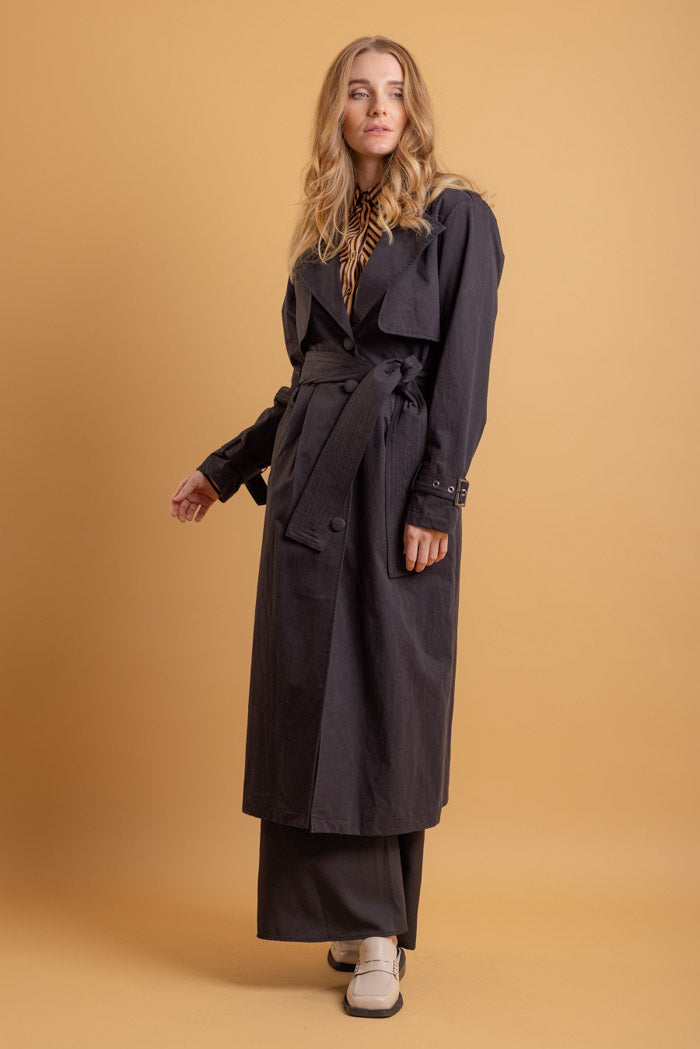 brown trench coat