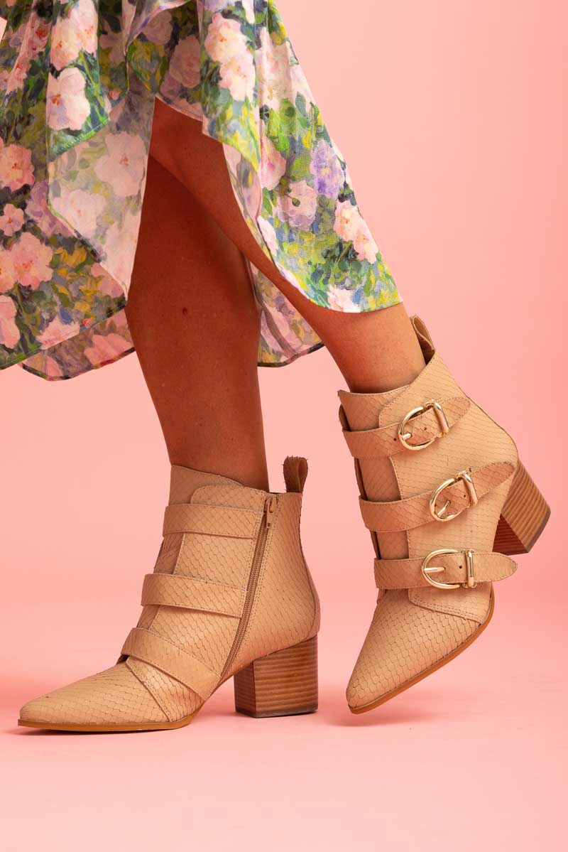 cream boot heel