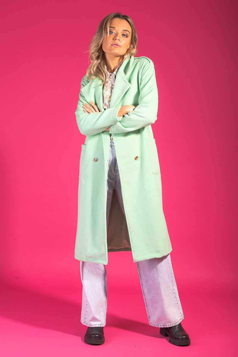 Mint green coat sale