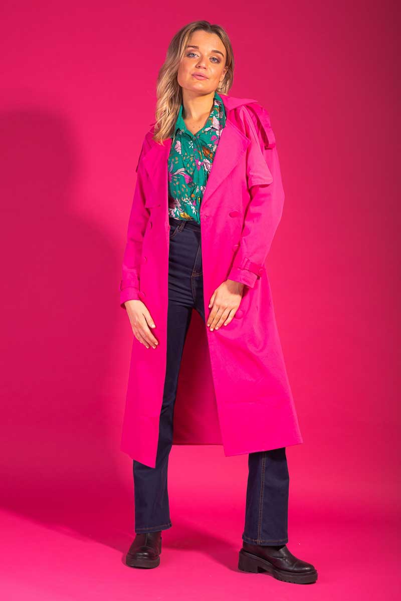 long pink coat