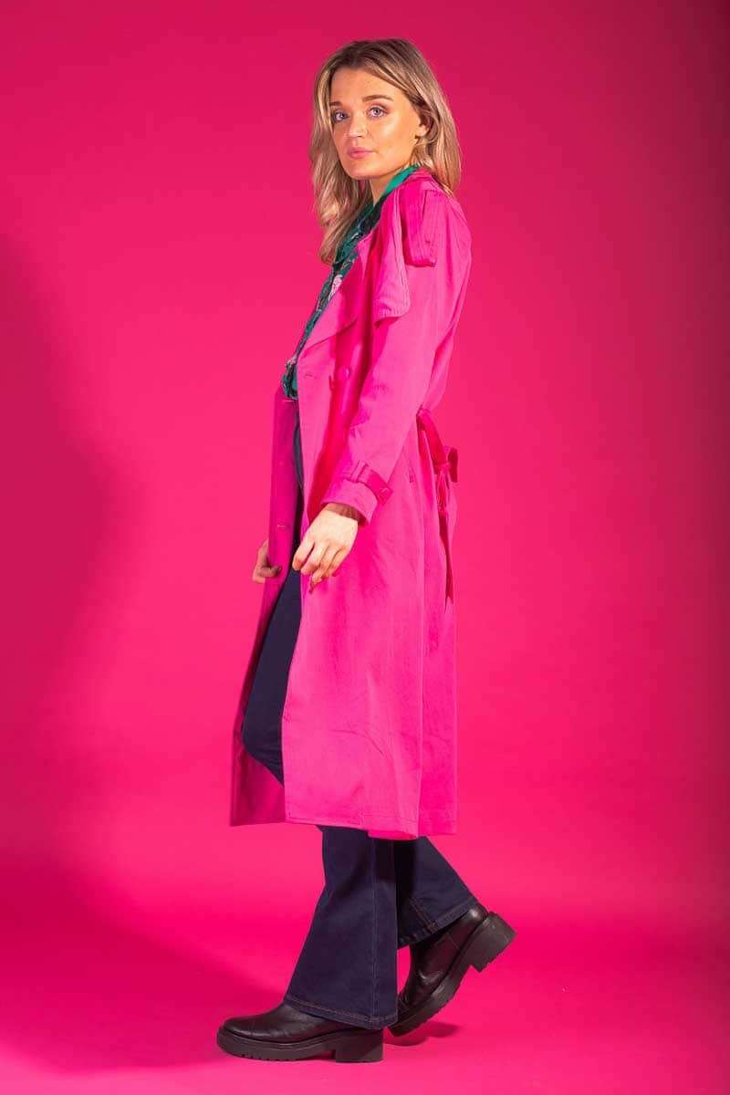 Lisa Cotton Trench Coat Pink