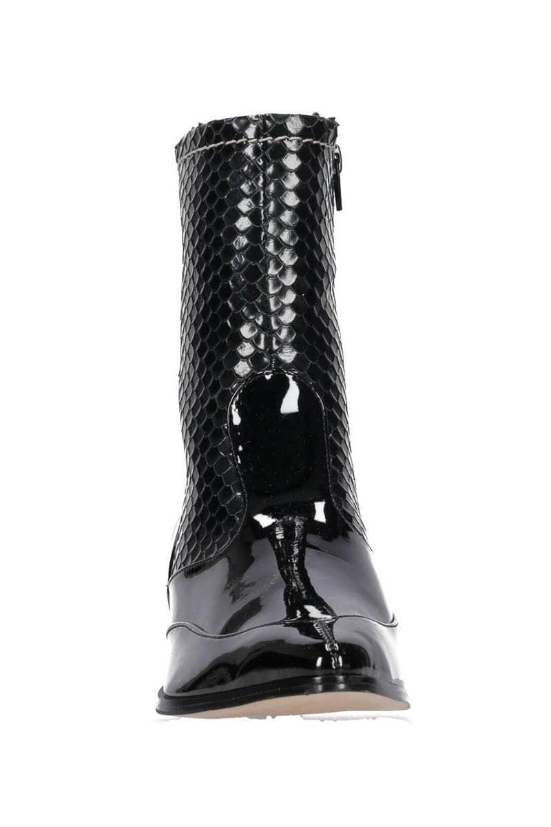 Black patent snakeskin boots hotsell