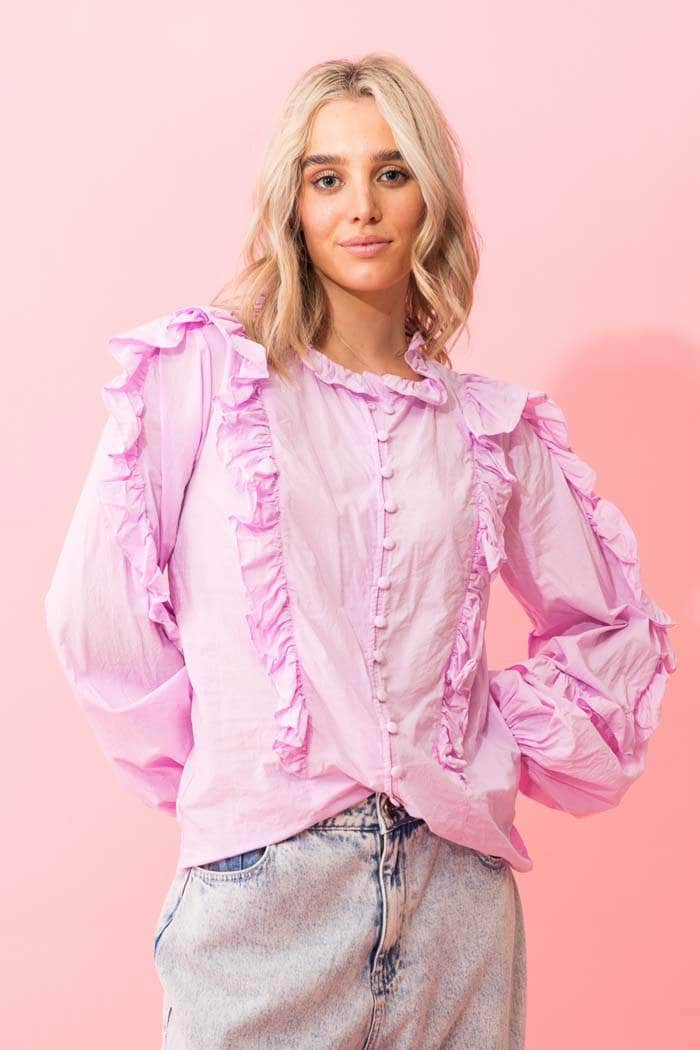 Camie Cotton Blouse Lavender