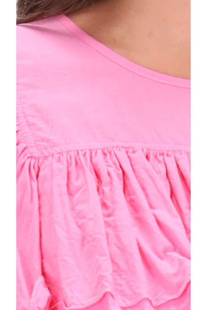 Camila Frill Top Cotton Pink