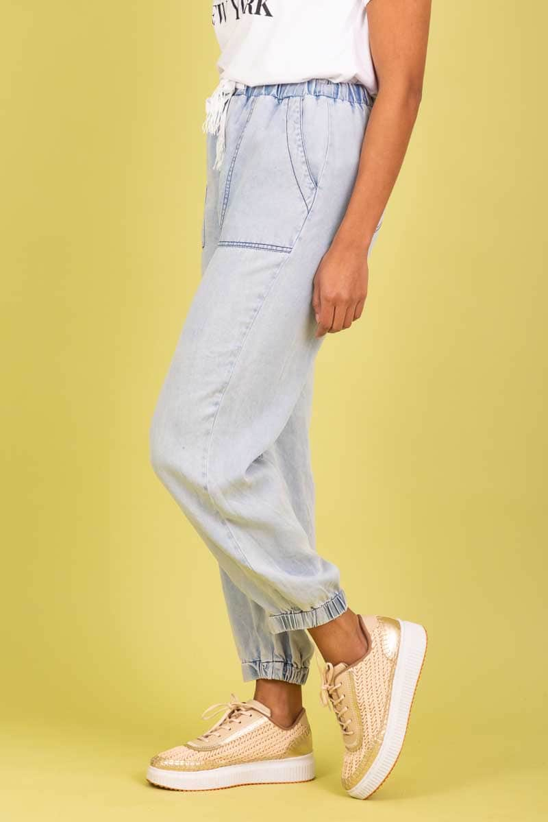 Carrie Cargo Pant Denim Lyocell