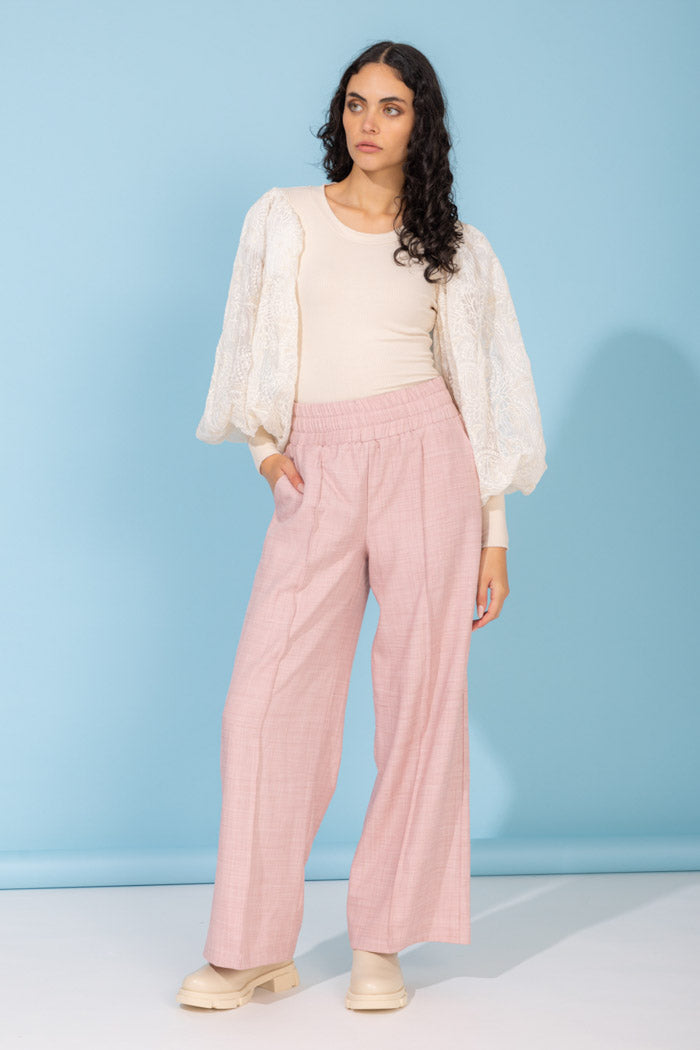 pink pintucked pant