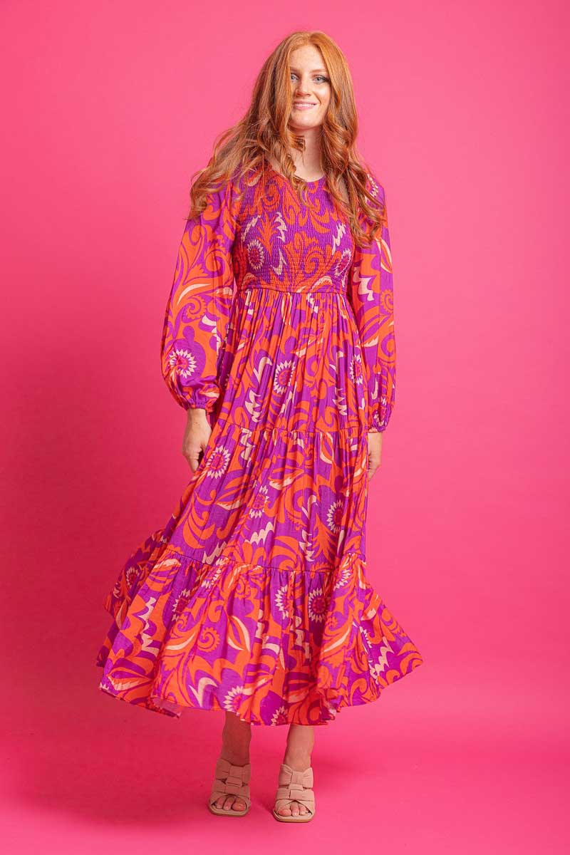 pink maxi dress