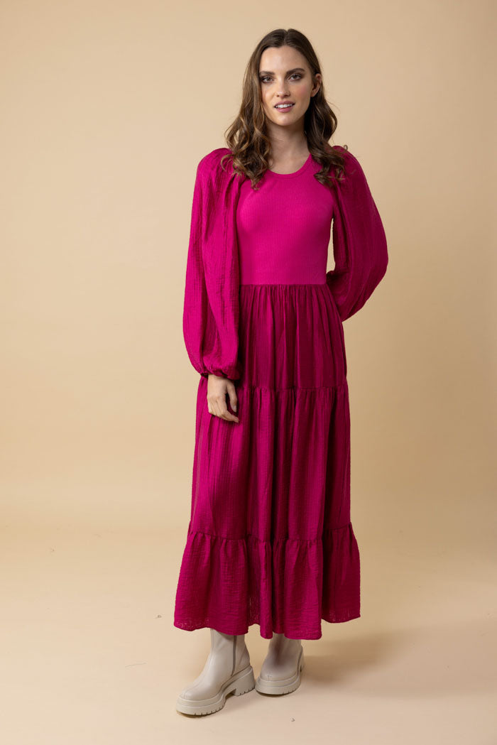 hot pink maxi dress