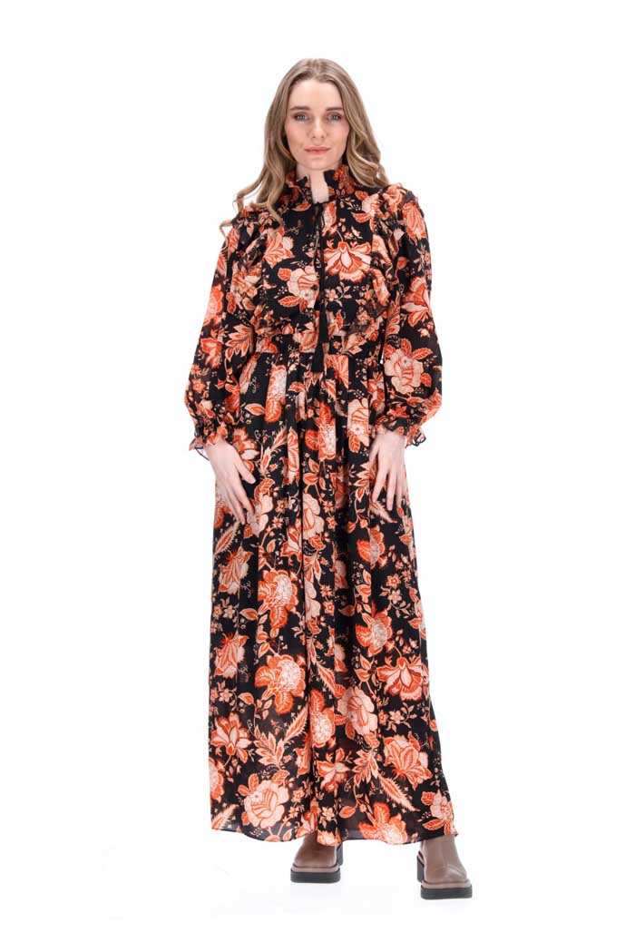 Dana Maxi Dress Orange Floral