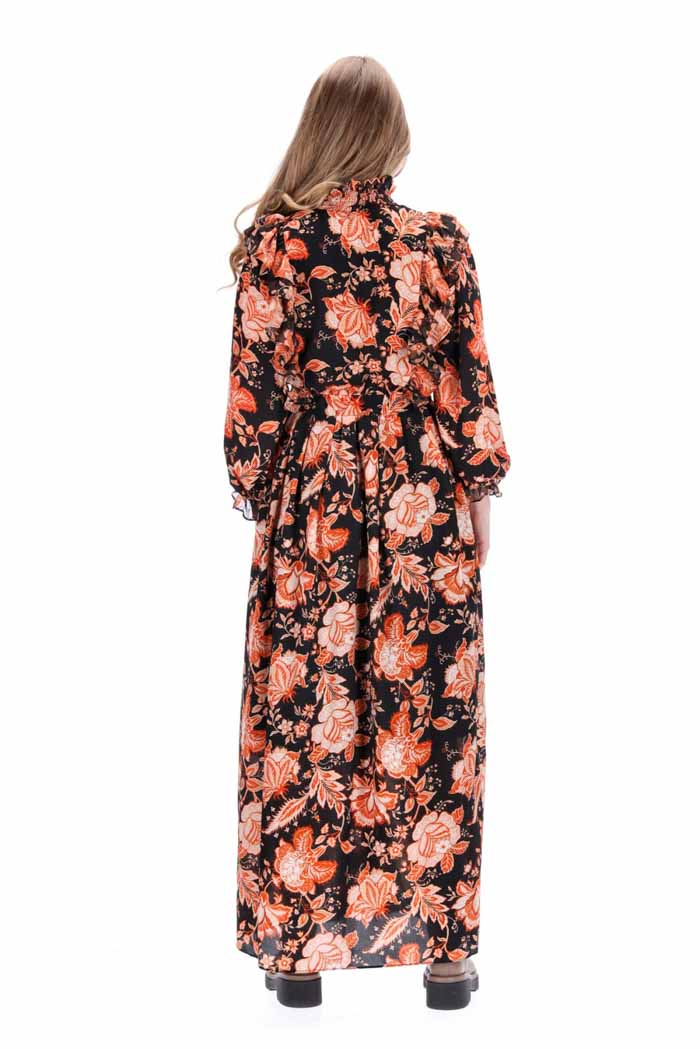 Dana Maxi Dress Orange Floral