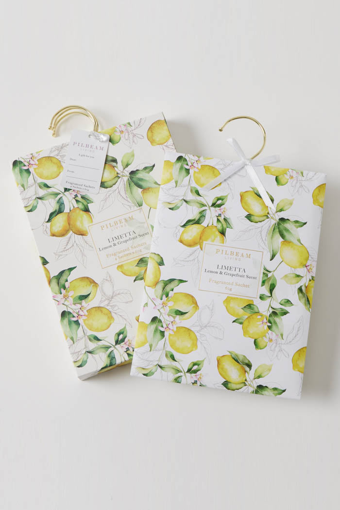 Pilbeam Living Limetta Scented Hanging Sachets Set of 4 Lemon & Grapefruit