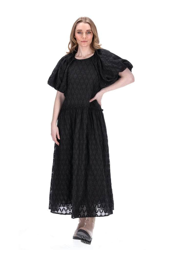 Elsa Black Dress Embroidery