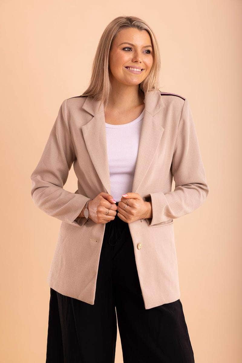 Beige tailored blazer new arrivals