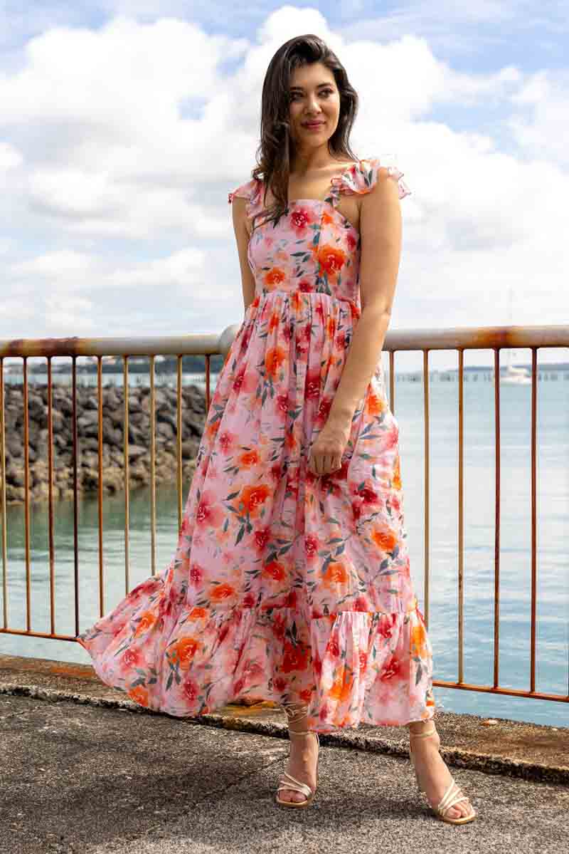 Rose floral dress sales