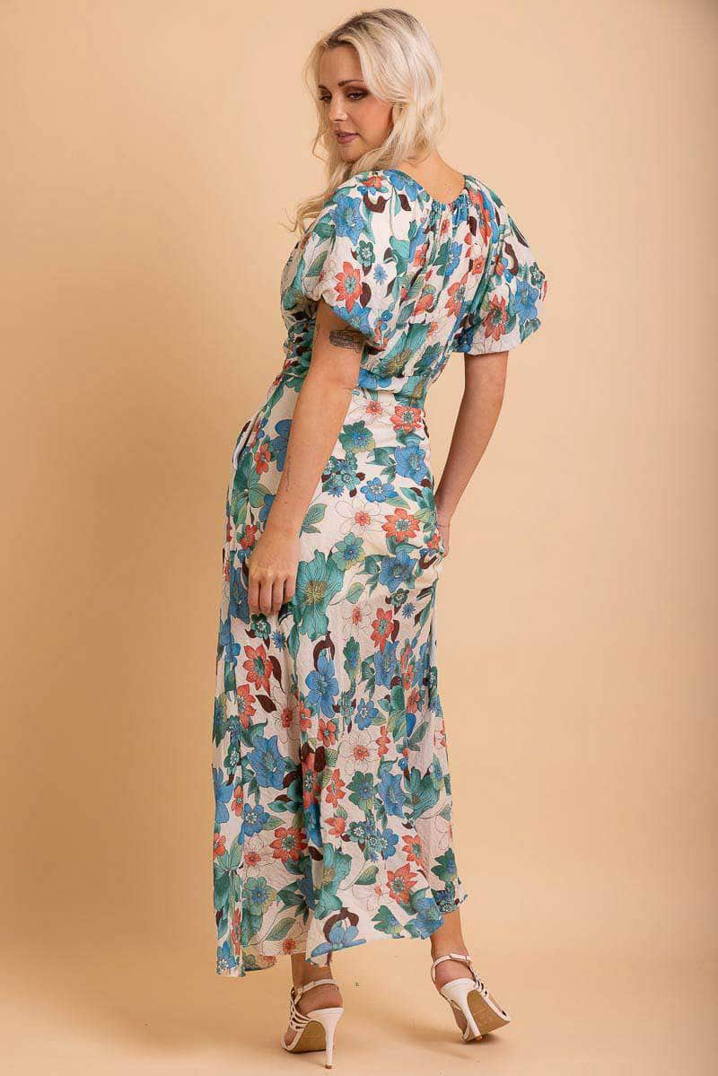 Buy Estella Maxi Dress Teal Floral by Augustine online Augustine