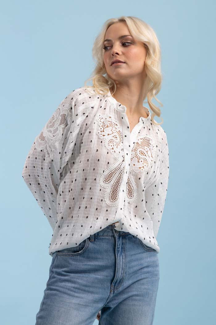 white lace shirt blouse