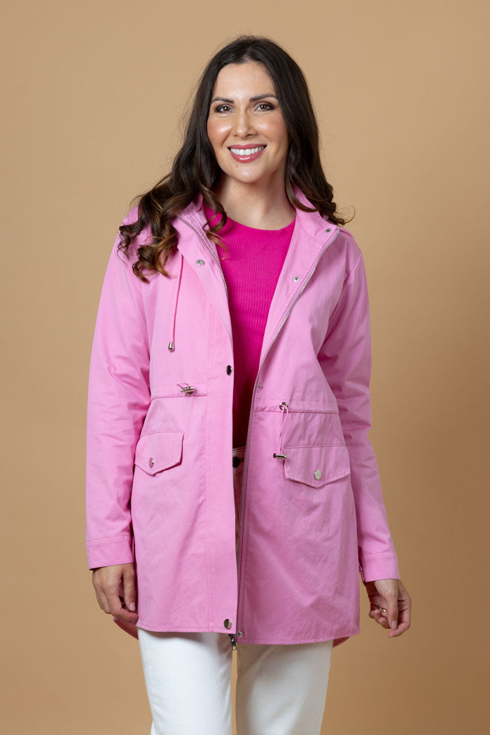 pink trench coat jacket